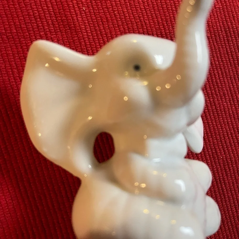 Vintage Ceramic Baby Elephant- Trunk Up